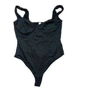Women's Black Underwire Everyday Bodysuit Size XXL Adjustable Straps Slimming